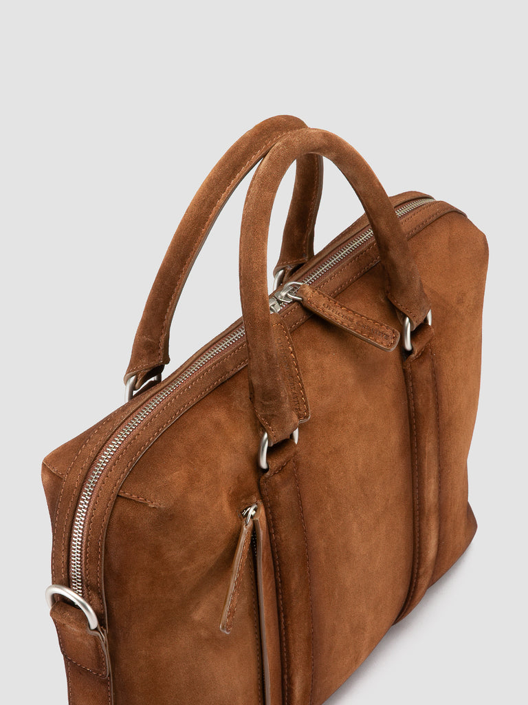 QUENTIN 019 - Borsa Portadocumenti in Pelle Scamosciata Marrone