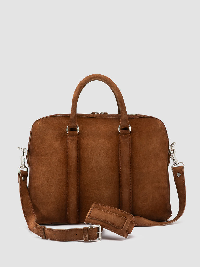 QUENTIN 019 - Borsa Portadocumenti in Pelle Scamosciata Marrone
