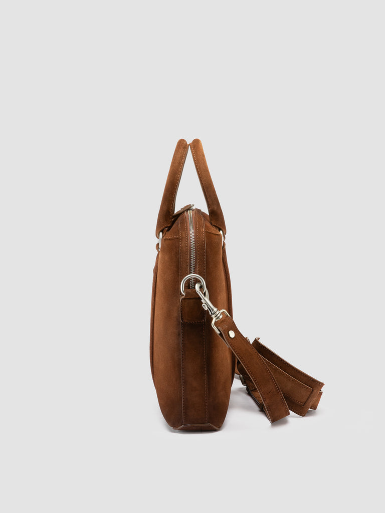 QUENTIN 019 - Borsa Portadocumenti in Pelle Scamosciata Marrone