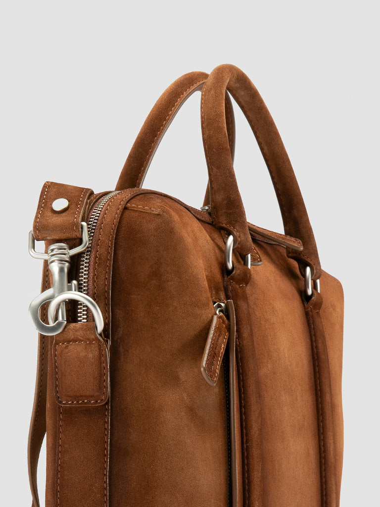 QUENTIN 019 - Borsa Portadocumenti in Pelle Scamosciata Marrone