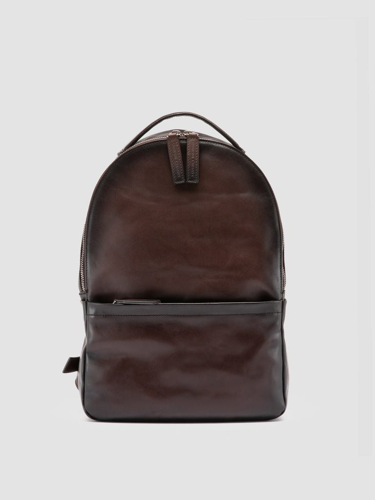 QUENTIN 20 - Brown Woven Leather Backpack