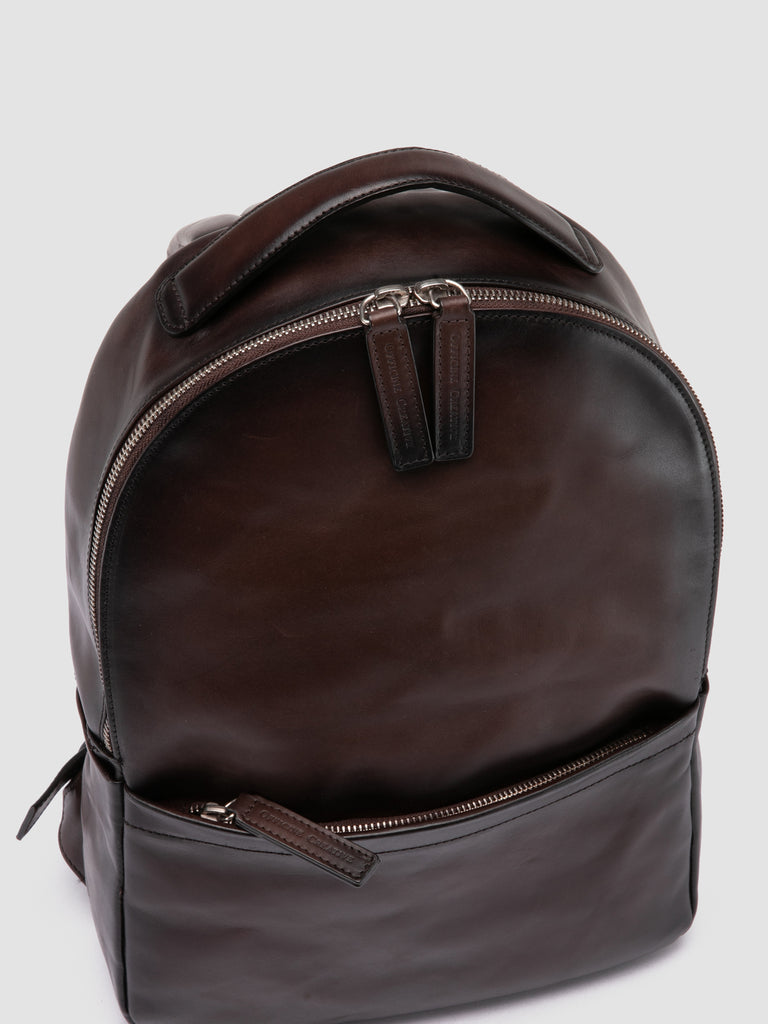 QUENTIN 20 - Brown Woven Leather Backpack