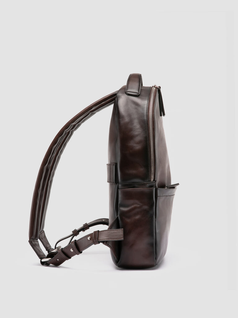 QUENTIN 20 - Brown Woven Leather Backpack