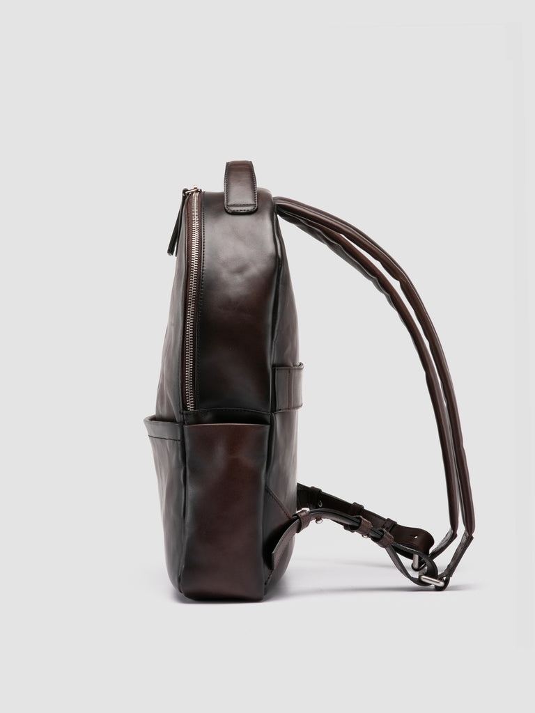 QUENTIN 20 - Brown Woven Leather Backpack