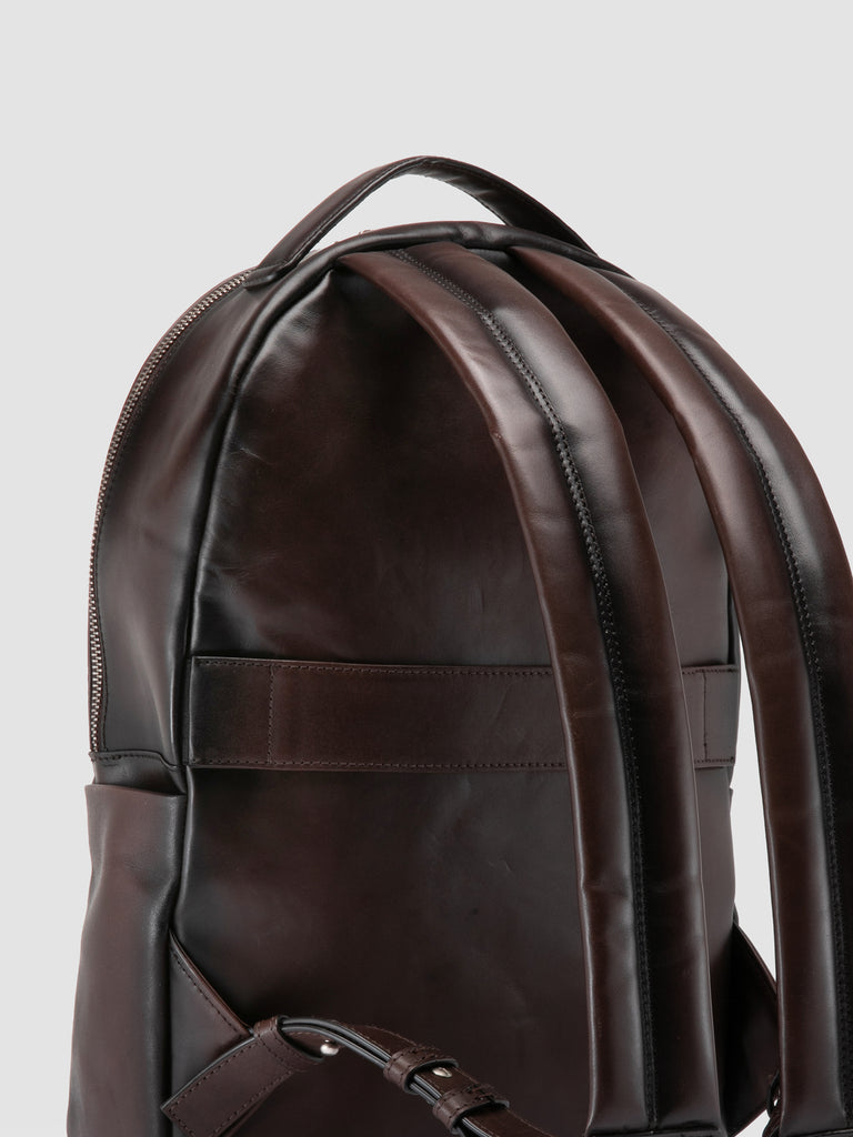 QUENTIN 20 - Brown Woven Leather Backpack