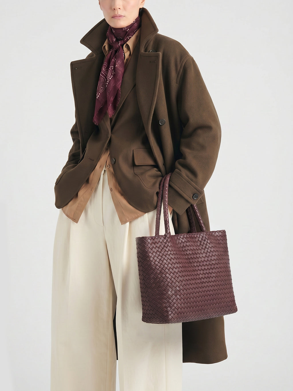 RAQUEL 001 - Borsa a Tracolla in Pelle Bordeaux - image 2,side view
