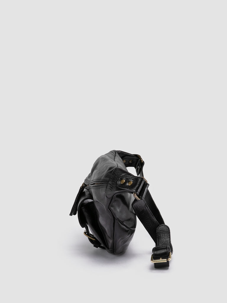 RARE 044 - Black Leather Waist Pack Men Officine Creative - 5
