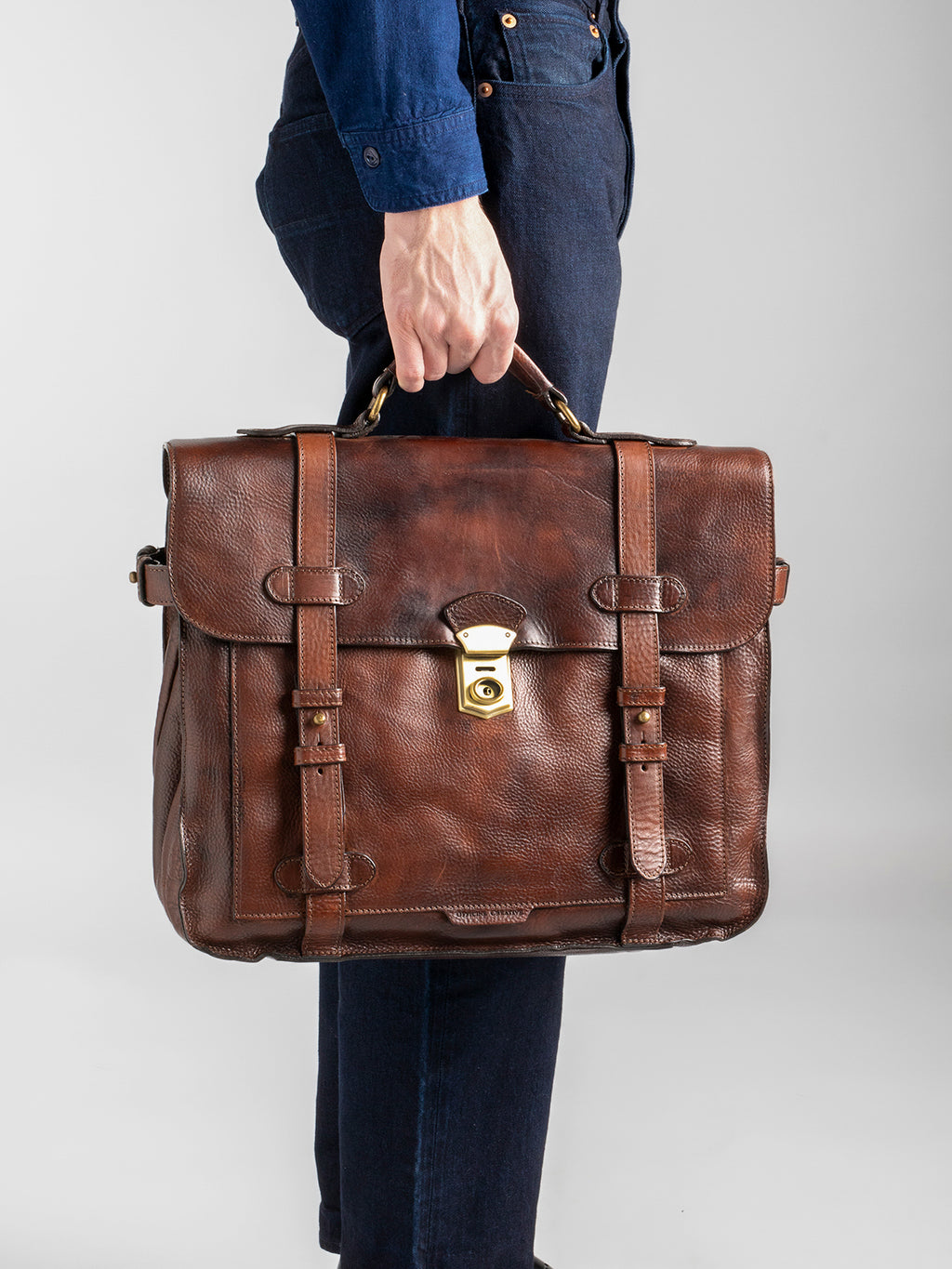 RARE 26 - Brown Leather BriefCase  Officine Creative - 12