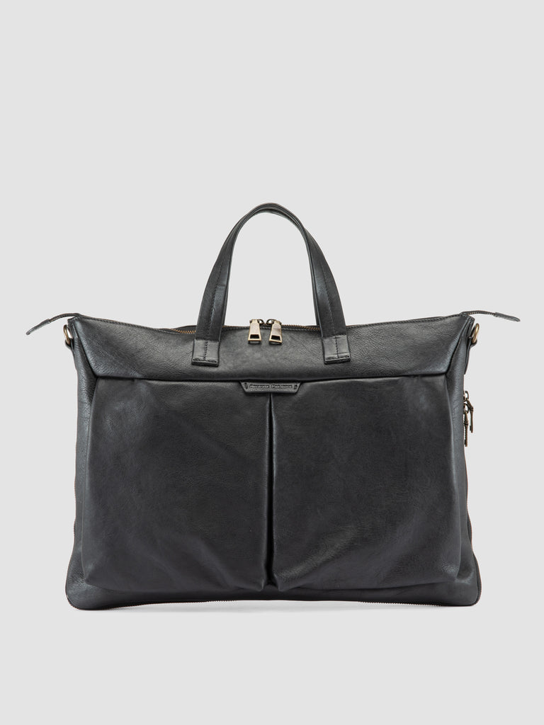 HELMET 046 - Black Leather Briefcase