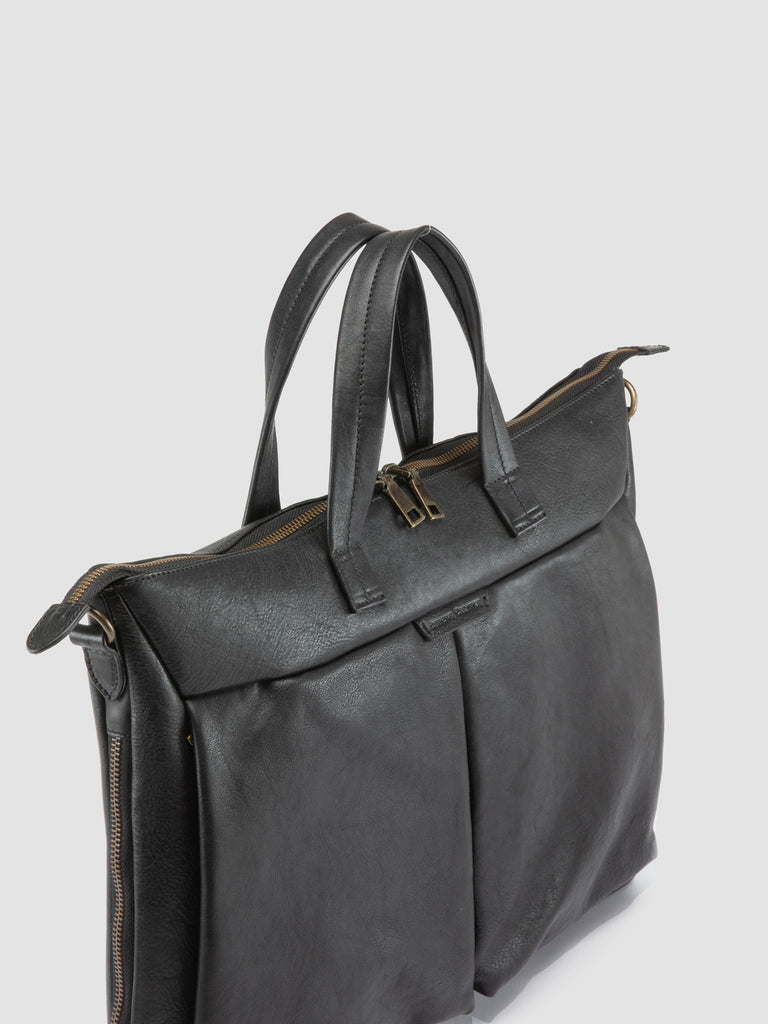HELMET 046 - Black Leather Briefcase-hover