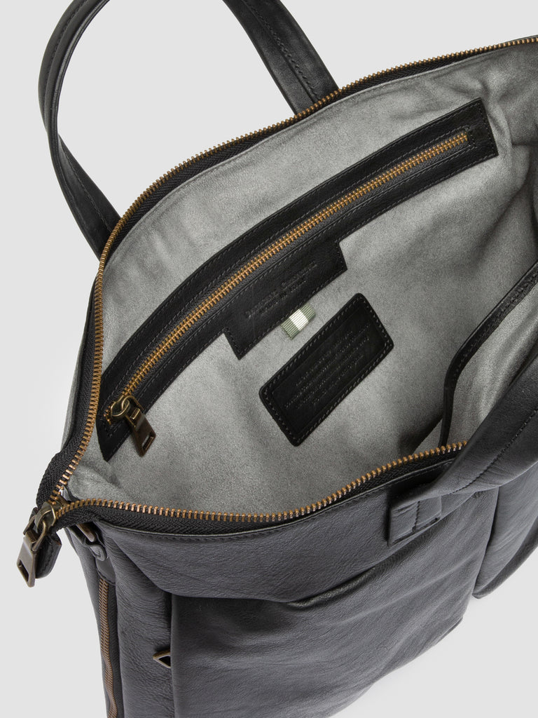 HELMET 046 - Black Leather Briefcase