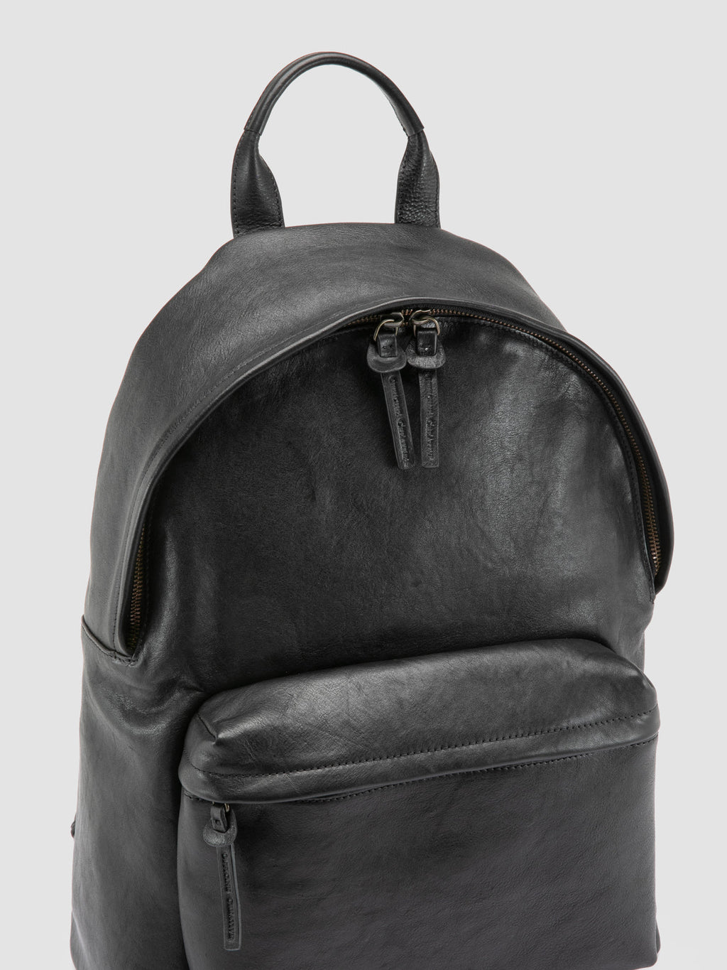 OC PACK 001  - Black Leather Backpack