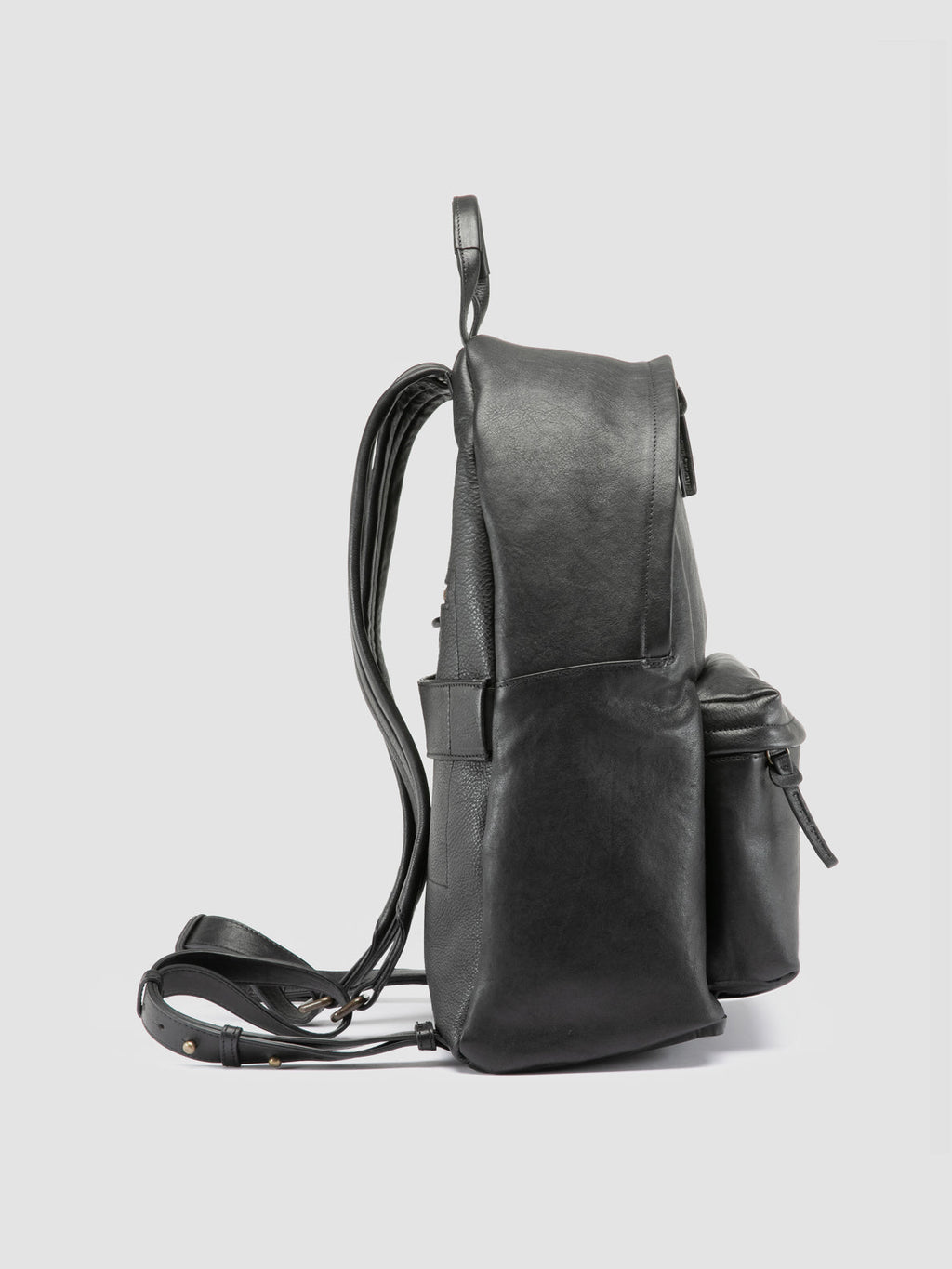 OC PACK 001  - Black Leather Backpack