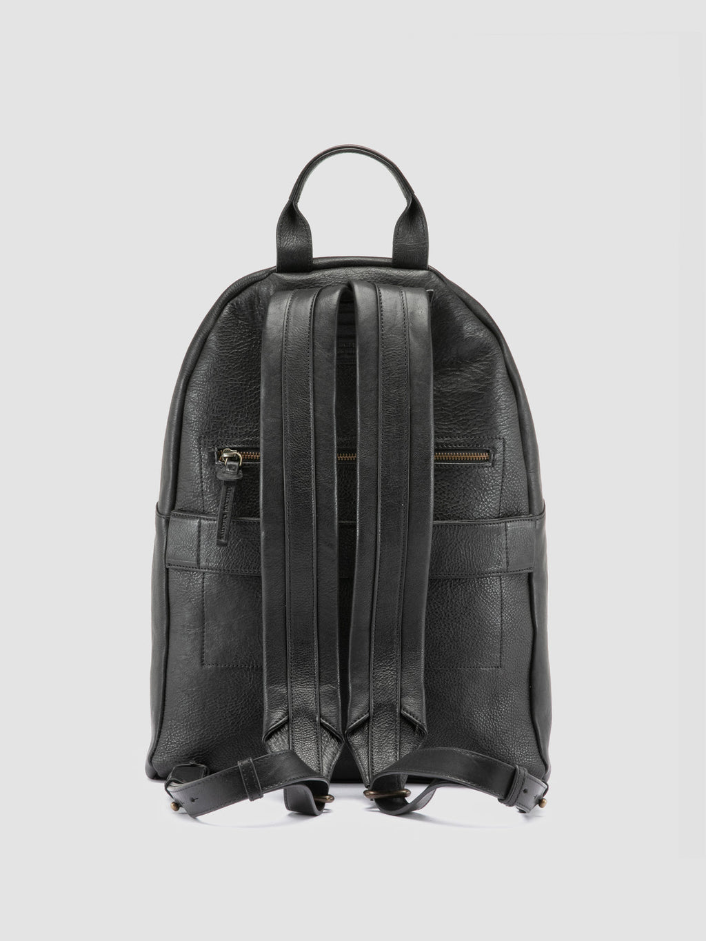 OC PACK 001  - Black Leather Backpack