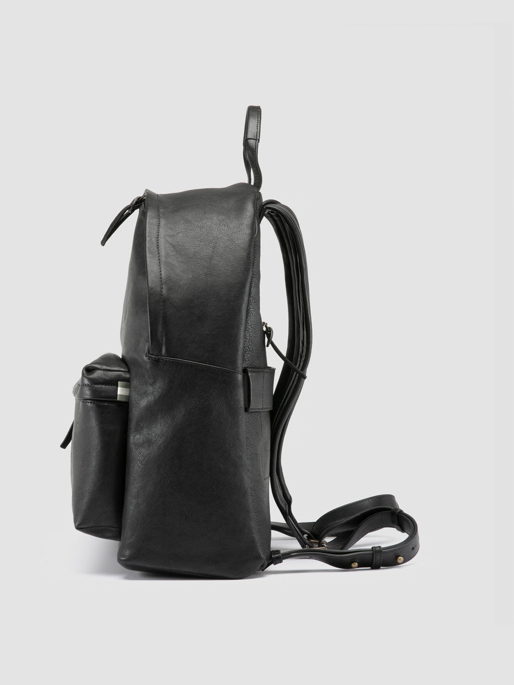 OC PACK 001  - Black Leather Backpack