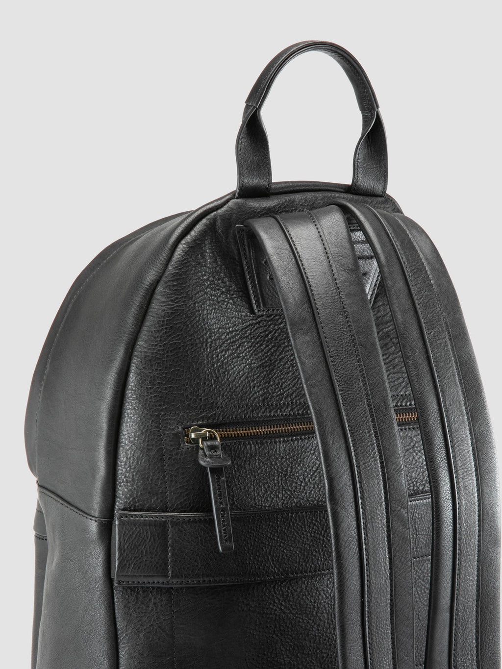 OC PACK 001  - Black Leather Backpack