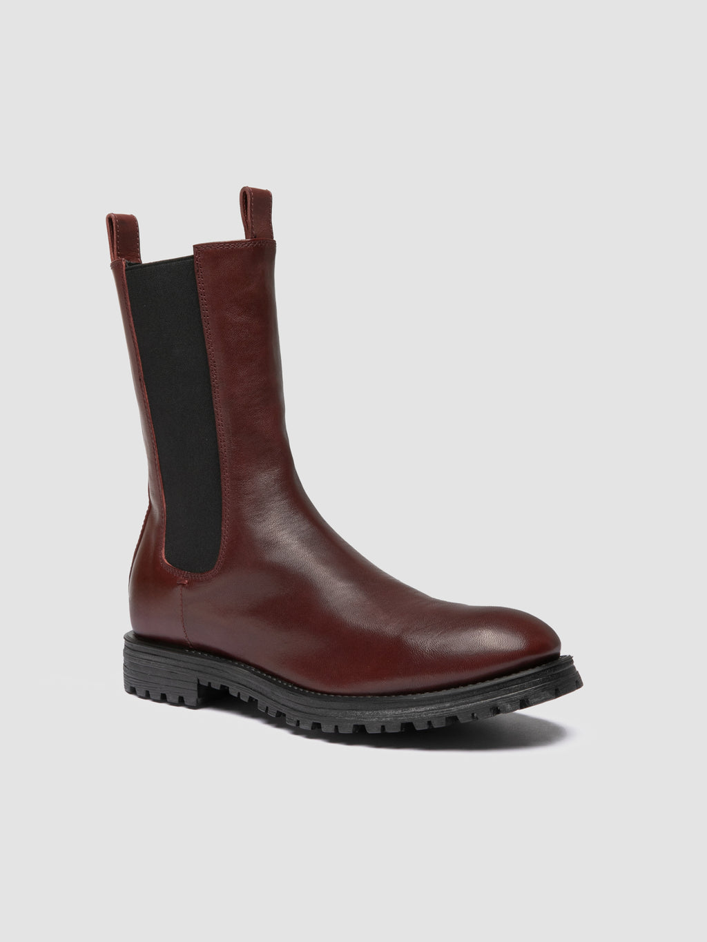 HESSAY RUBBER 008 - Burgundy Leather Chelsea Boots