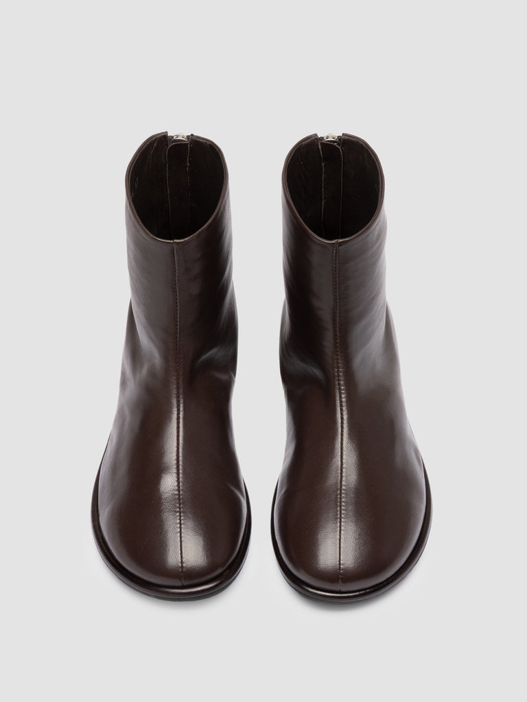 MIENNE 115 - Brown Leather Zip Boots