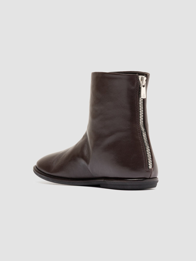 MIENNE 115 - Brown Leather Zip Boots