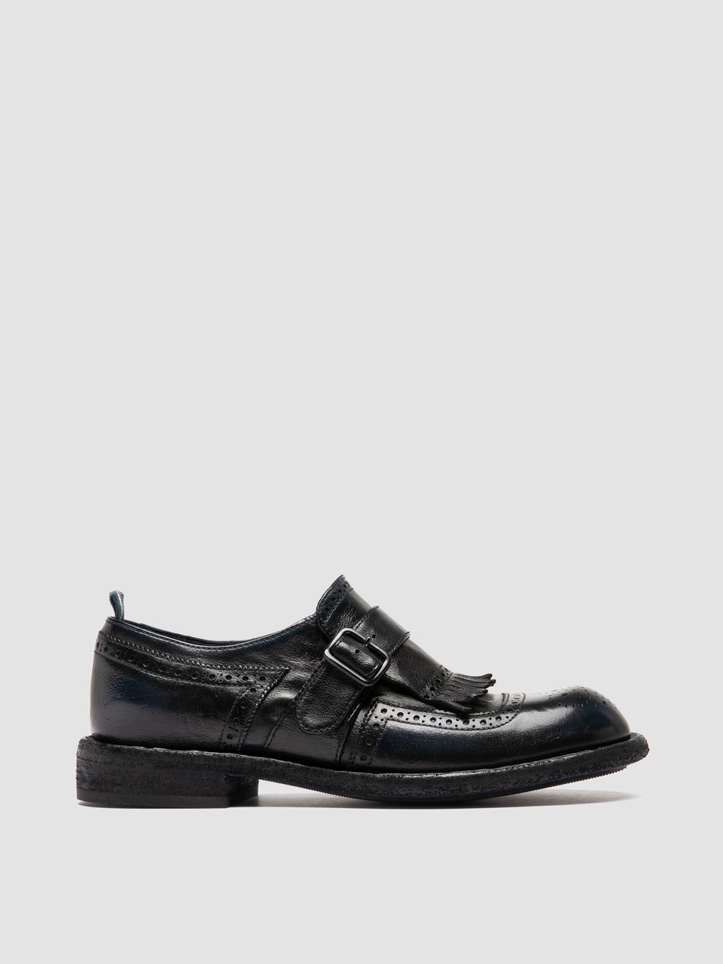 RUGGED 111 - Monk Strap in Pelle Nera
