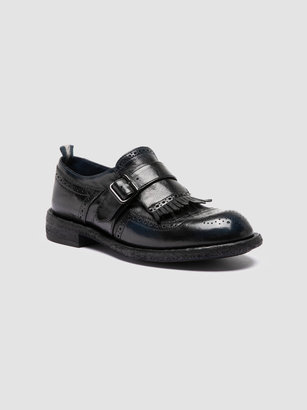 RUGGED 111 - Monk Strap in Pelle Nera