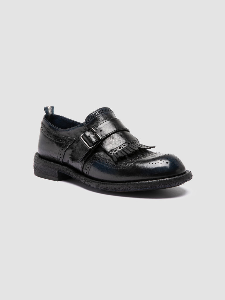 RUGGED 111 - Monk Strap in Pelle Nera