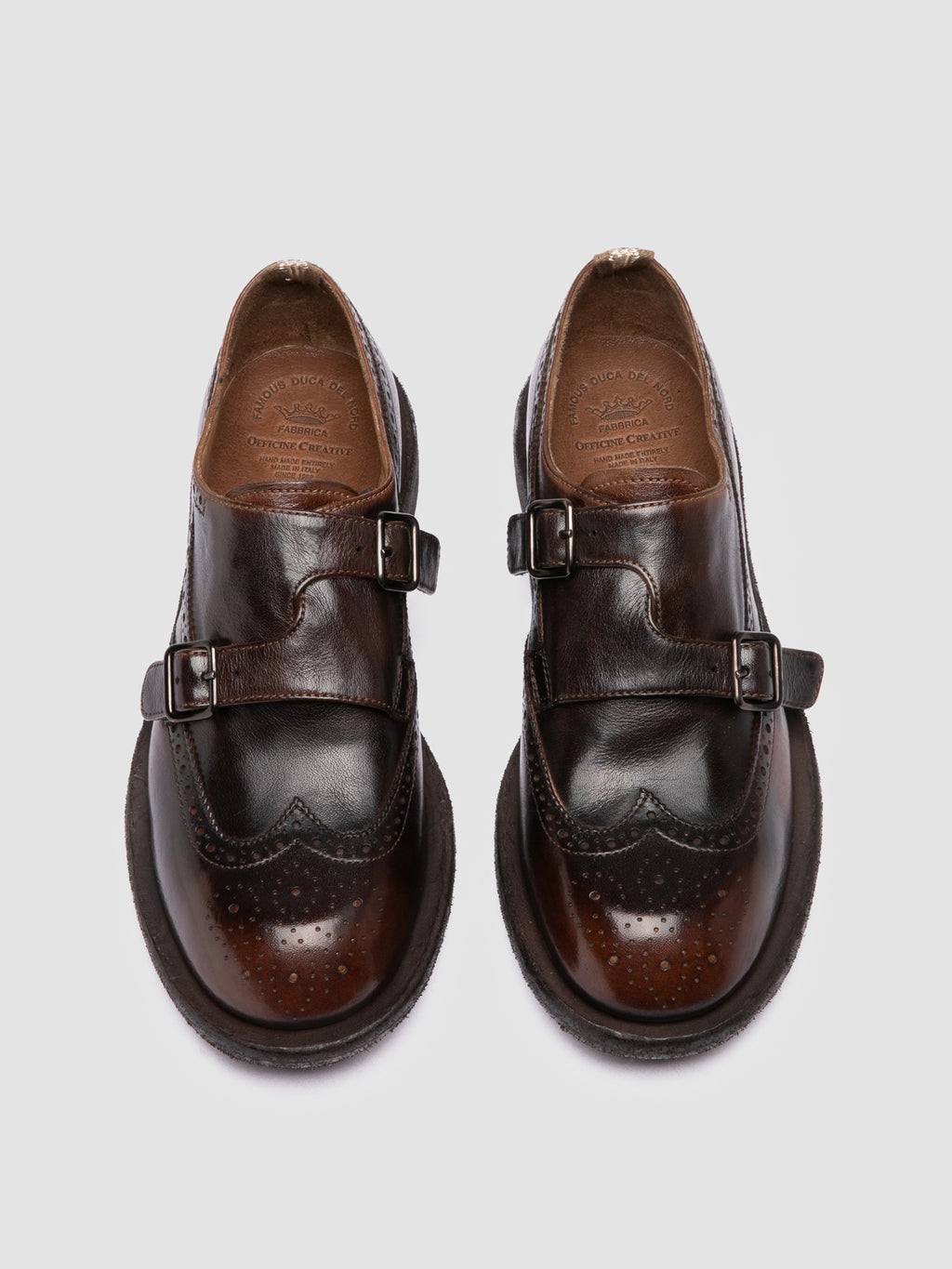 RUGGED 112 - Monk Strap in Pelle Marrone