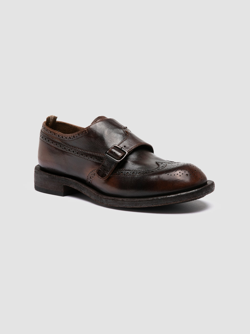 RUGGED 112 - Monk Strap in Pelle Marrone