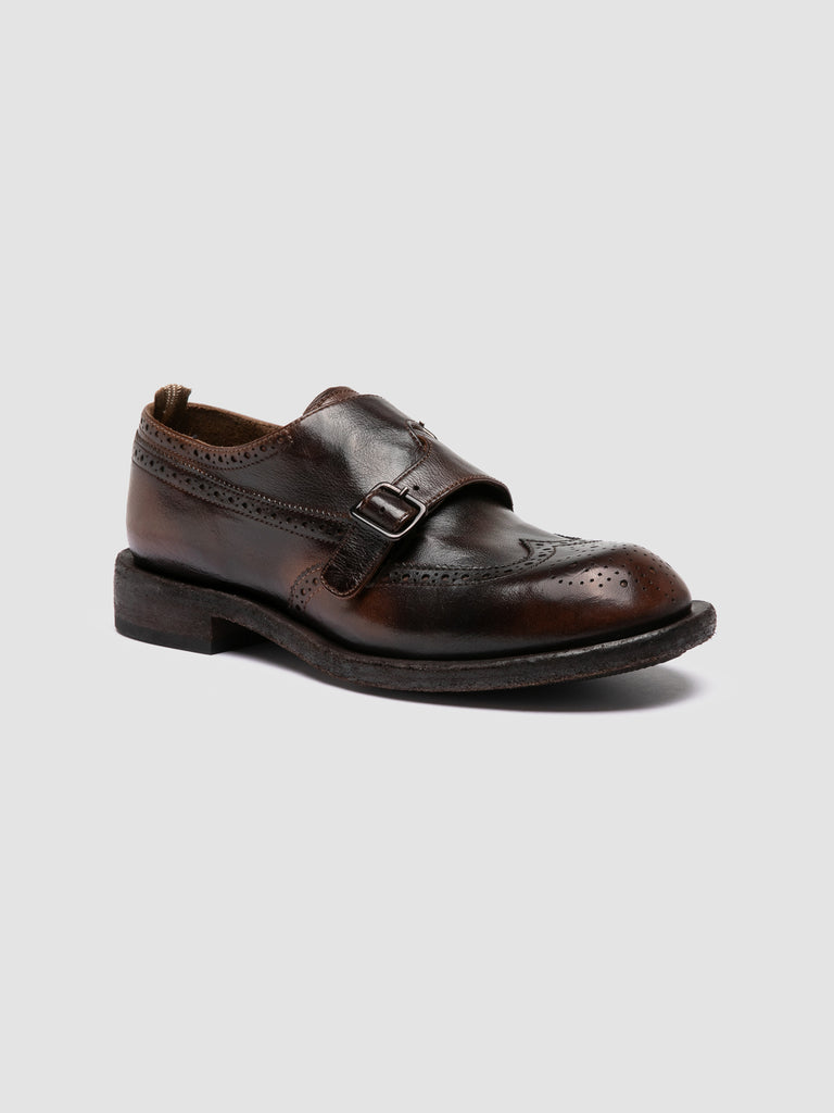 RUGGED 112 - Monk Strap in Pelle Marrone