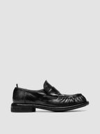 RUGGED 123_W - Black Leather Penny Loafers