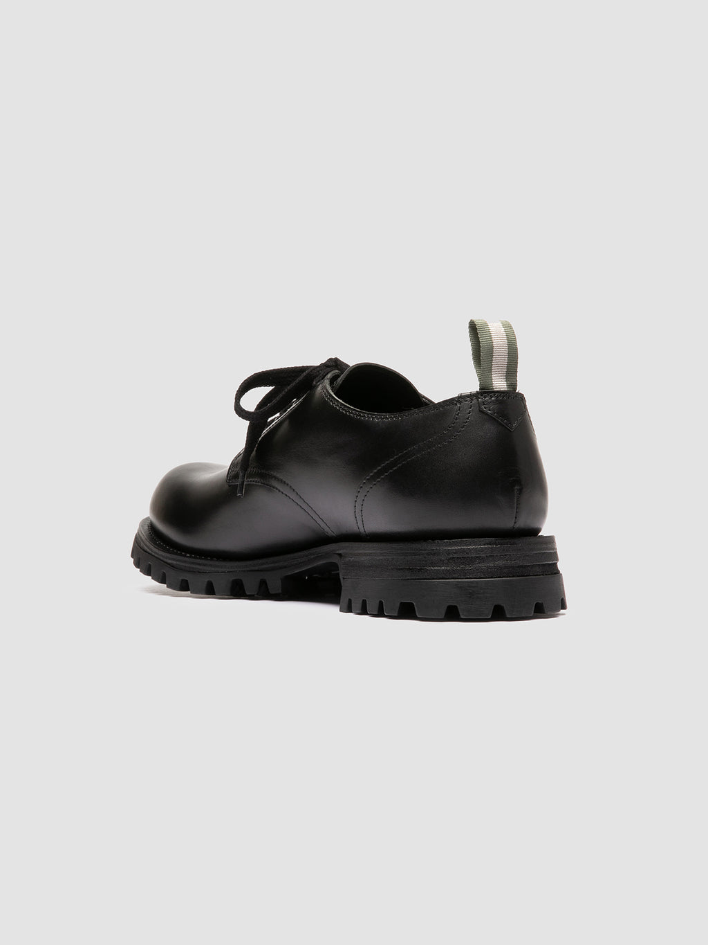 RUSHDEN 001 - Black Leather Derby Shoes