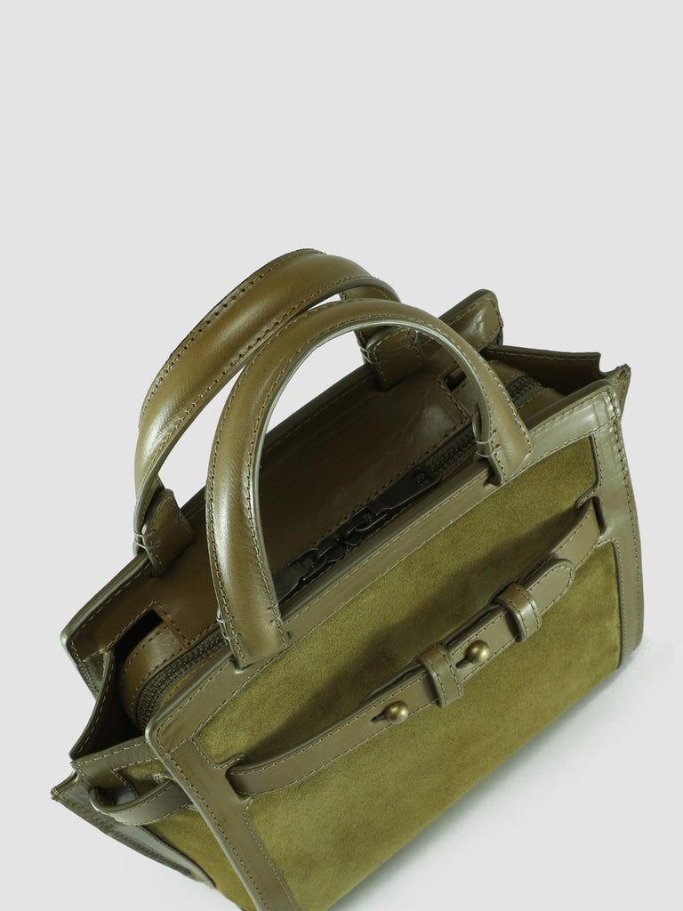 SADDLE 009 - Green Suede Handle Bag