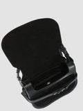 SADDLE 011 - Black Leather and Suede Crossbody Bag