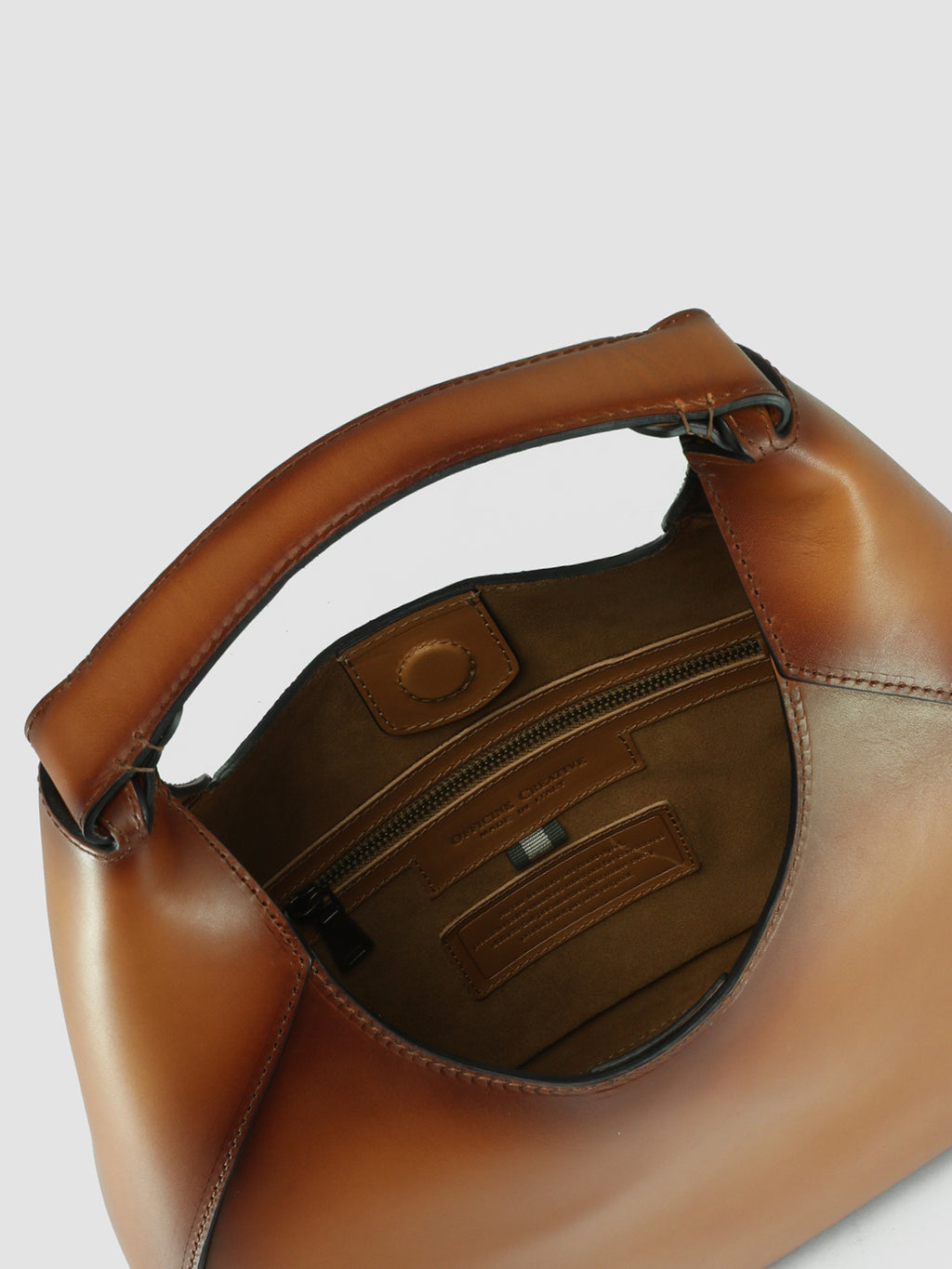 SADDLE 014 - Brown Leather Hobo Bag  Officine Creative - 6