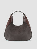 SADDLE 014 - Brown Leather and Suede Handle Bag