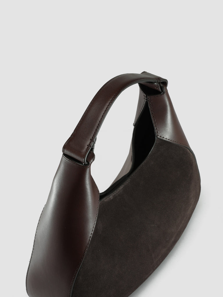 SADDLE 014 - Brown Leather and Suede Handle Bag