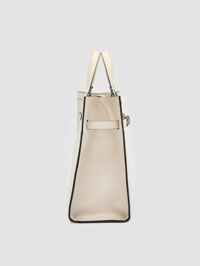 SADDLE 015 - Borsa con Manico in Pelle Avorio