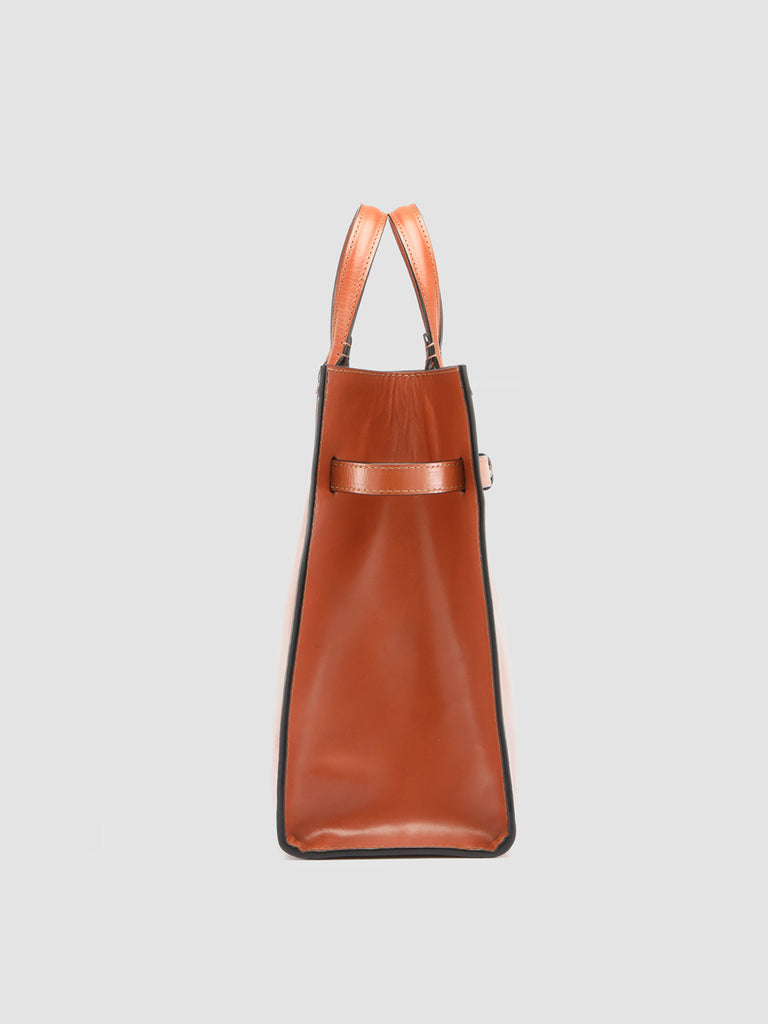 SADDLE 015 - Borsa con Manico in Pelle Arancione