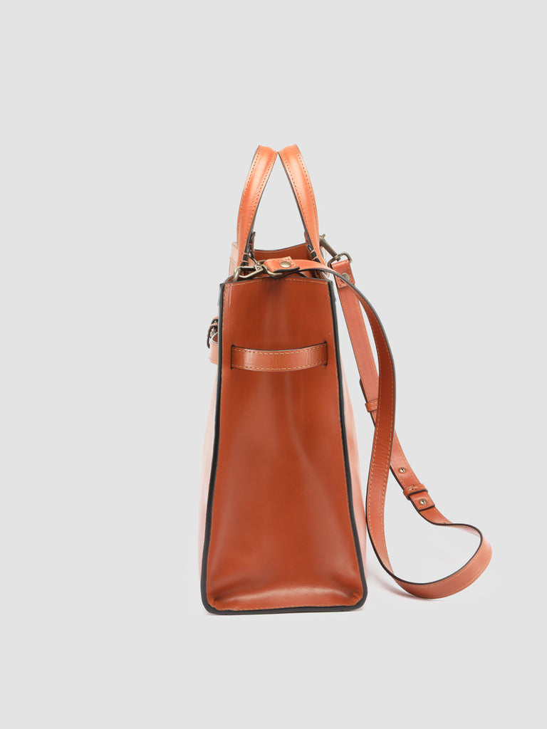 SADDLE 015 - Borsa con Manico in Pelle Arancione