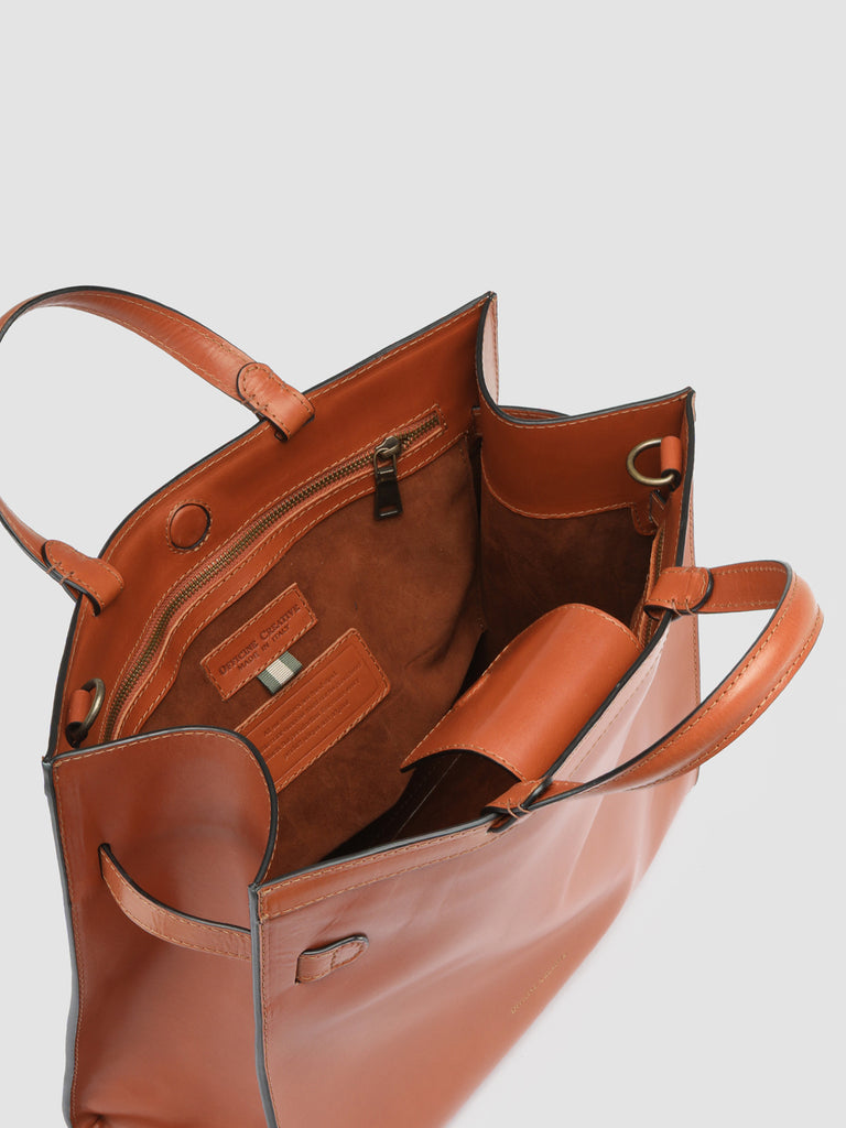 SADDLE 015 - Borsa con Manico in Pelle Arancione