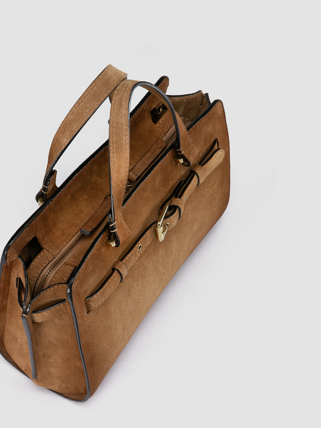 SADDLE 019 - Brown Suede Handle Bag Officine Creative - 2