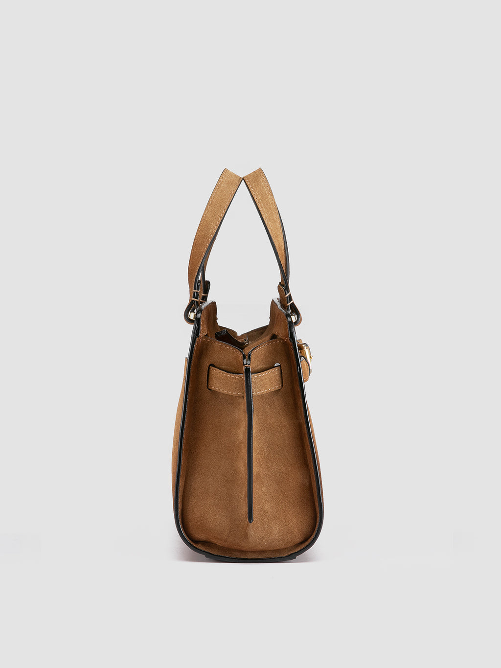 SADDLE 019 - Brown Suede Handle Bag Officine Creative - 3