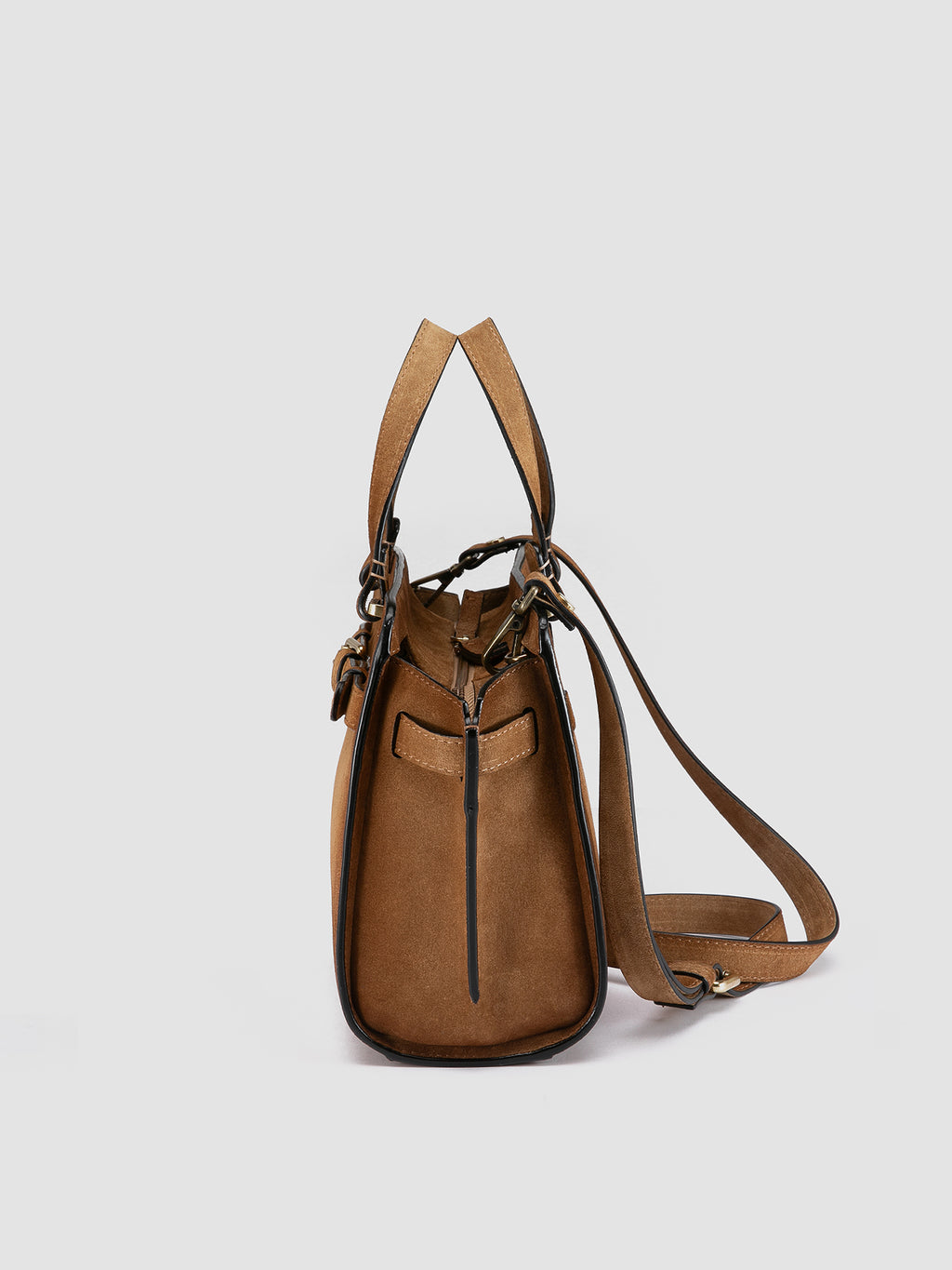 SADDLE 019 - Brown Suede Handle Bag Officine Creative - 5