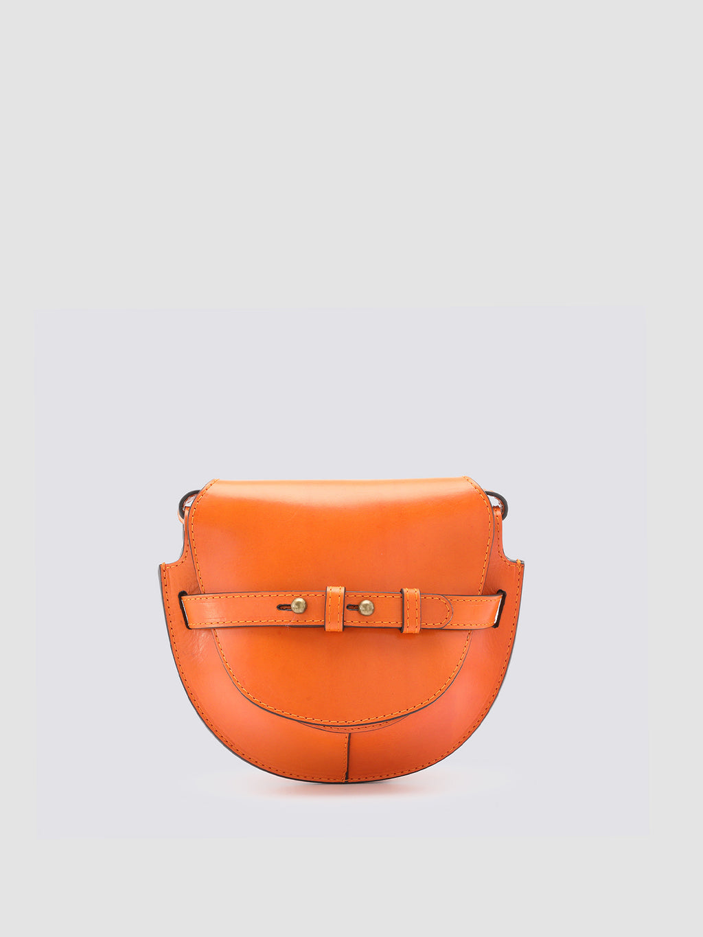 SADDLE 04 - Orange Leather Crossbody Bag