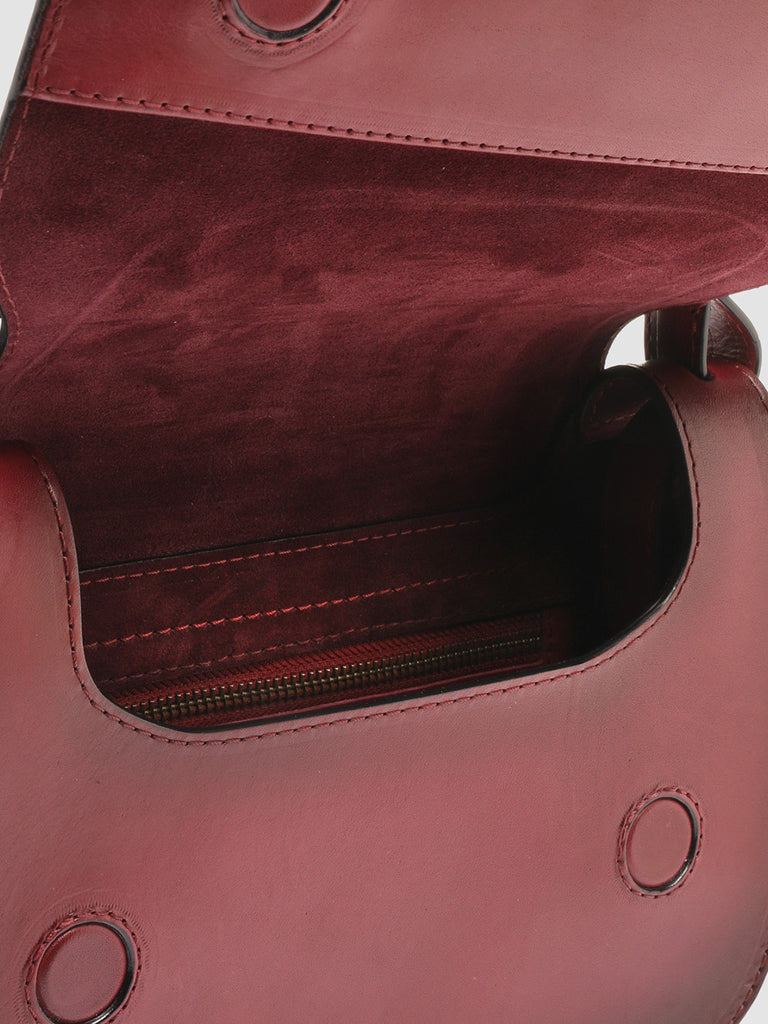 SADDLE 006 - Borsa con Manico in Pelle Bordeaux