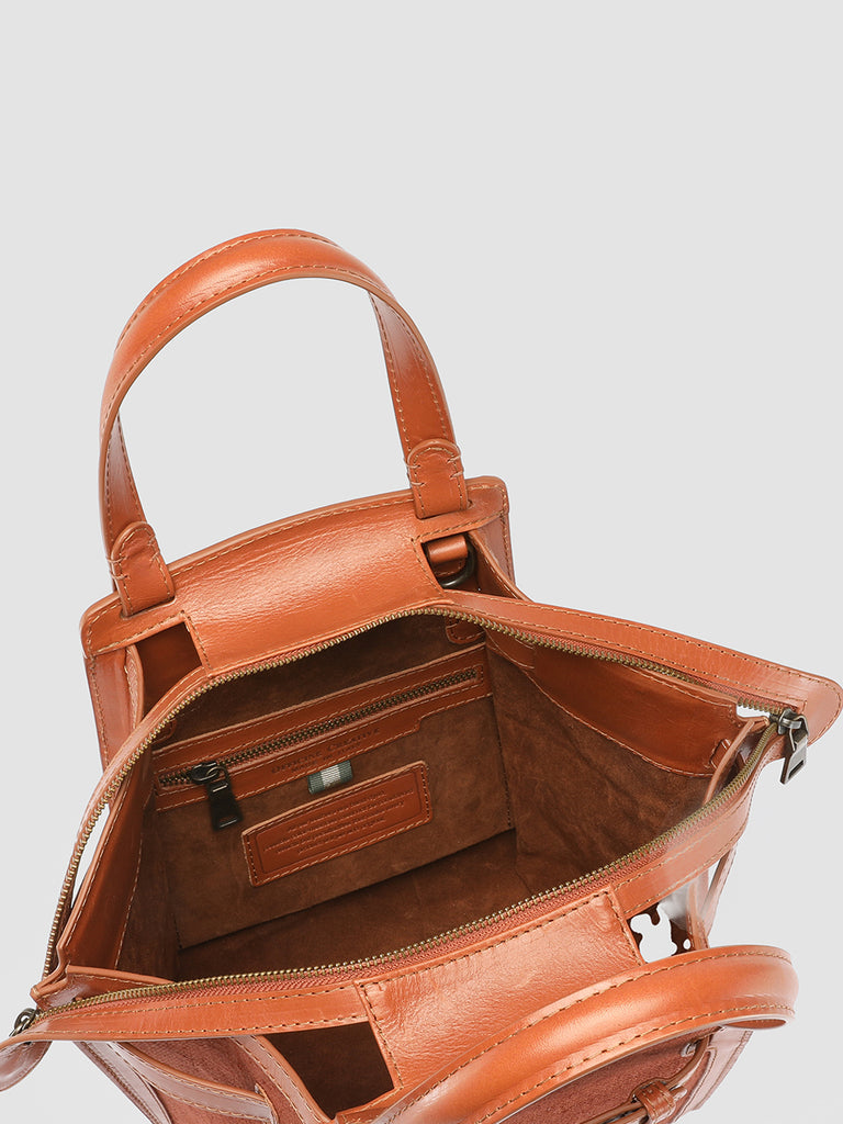 SADDLE 07 - Borsa con Manico in Lino e Pelle Marrone