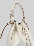 SADDLE 08 - White Leather Bucket Bag