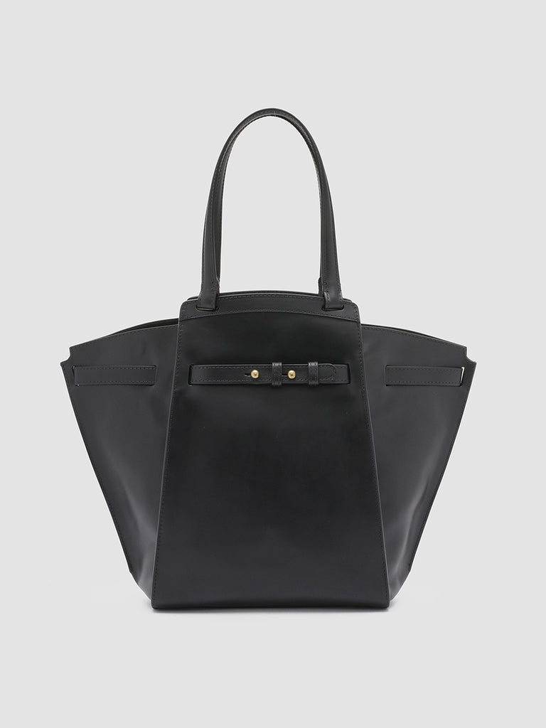 SADDLE 02 - Black Leather Hand Bag