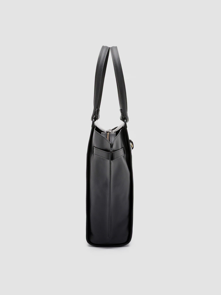 SADDLE 02 - Black Leather Hand Bag