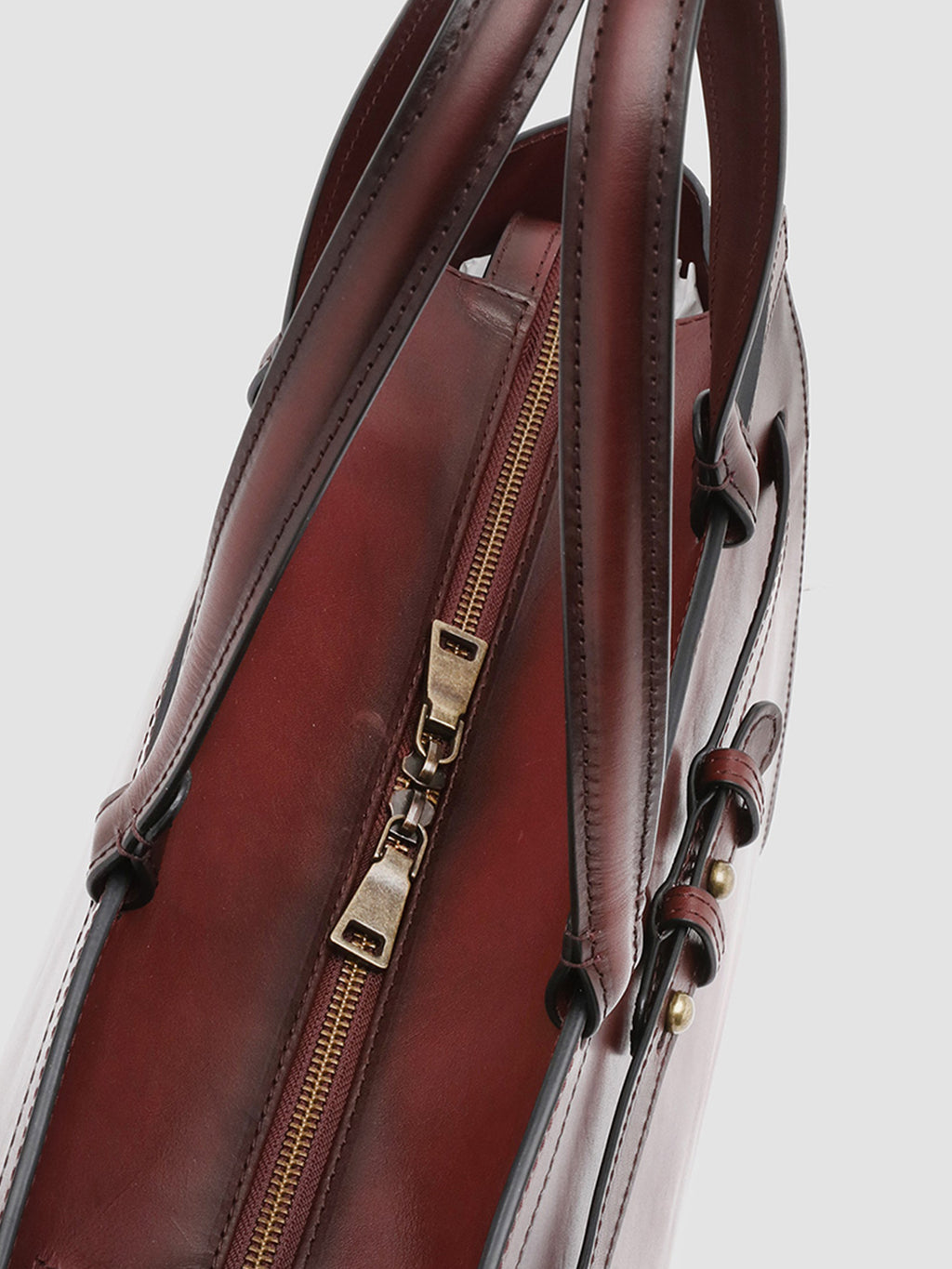 SADDLE 03 - Burgundy Leather Handle Bag